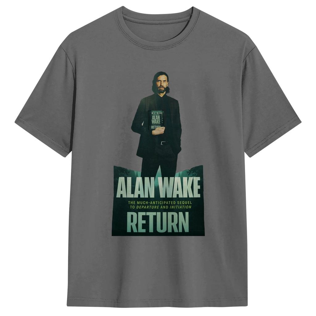 Мужские картонные футболки Alan Wake 2 Одежда из чистого хлопка Летняя эстетичная футболка с коротким рукавом с круглым вырезом Модная футболка