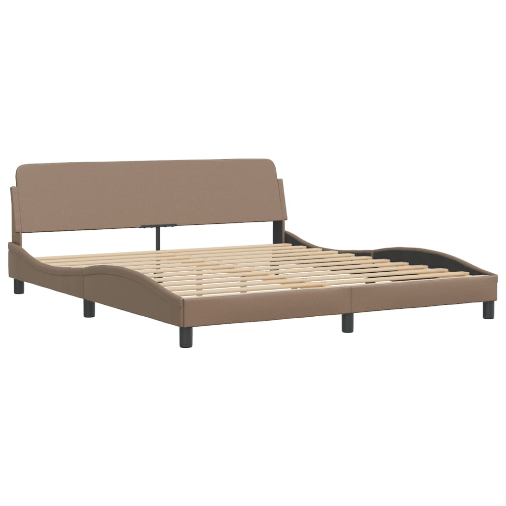 Viana Bed Frame with LED Lighting without Mattress Cappuccino Brown 180x200 cm