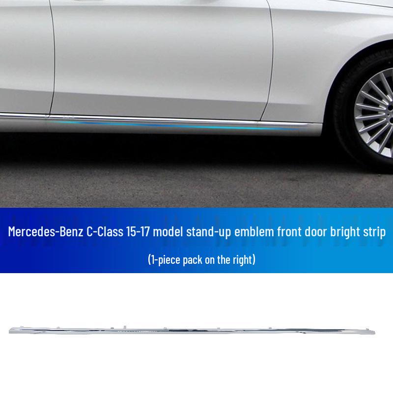 Декоративные серебристые полосы для Mercedes-Benz C-Class: Бампер C180, Дверь C200, C260 Серебристый, Стиль C300.