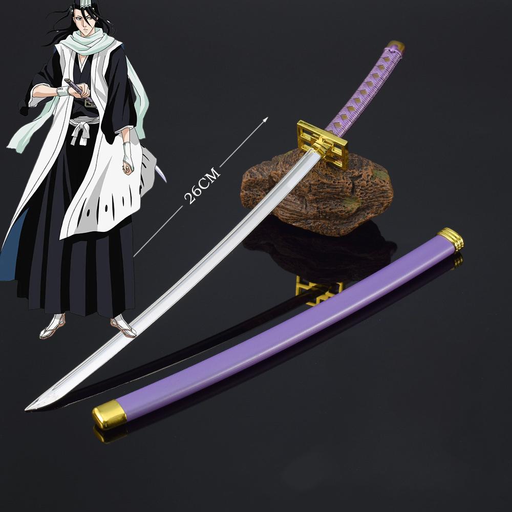 26cm Bleach Mini Tensa Zangetsu Sword Keychain for Fans Anime Peripherals Kurosaki Ichigo Metal Mask Pendant Keychain Gifts