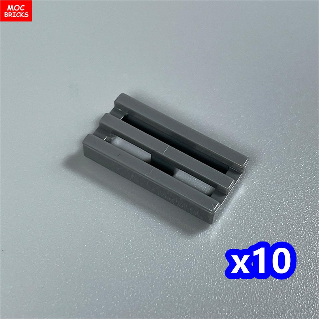 10pcs/lot MOC Bricks Tile Modified 1 x 2 Grille with Bottom Groove Lip 15561 2412b 30244 Building Blocks DIY Toys kids gifts