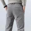 Осенне-зимние мужские вельветовые брюки Мужская одежда Эластичные приталенные повседневные брюки Мужские деловые рабочие брюки