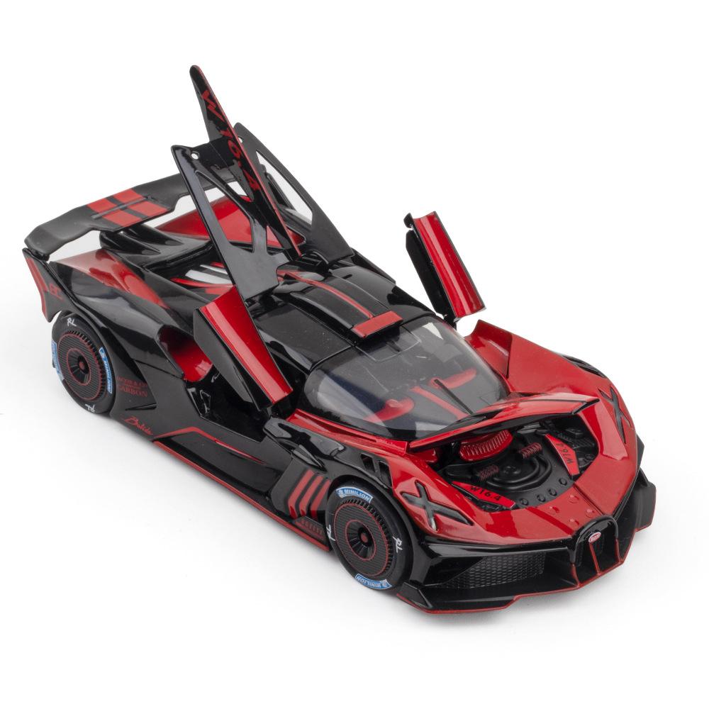 1:24-масштабная модель спортивного автомобиля из сплава Bugatti Bolide, модель автомобиля из литого металла, модель автомобиля с высокой имитацией, детская игрушка в подарок