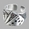 Punk Plated Poker Ring Adjustable Black Spades Open Ring Gothic Hip Hop Playing Card Spade Poker Ring Jewelry Gift