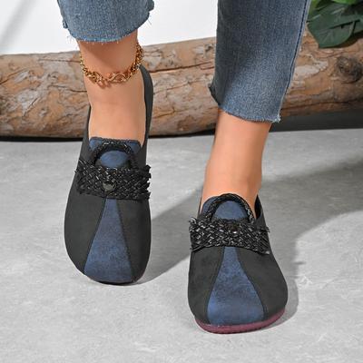 Весенне-осенние новые повседневные туфли-лодочки на плоской подошве из мягкой кожи для женщин, с круглым носком и неглубоким вырезом, на один педаль, больших размеров