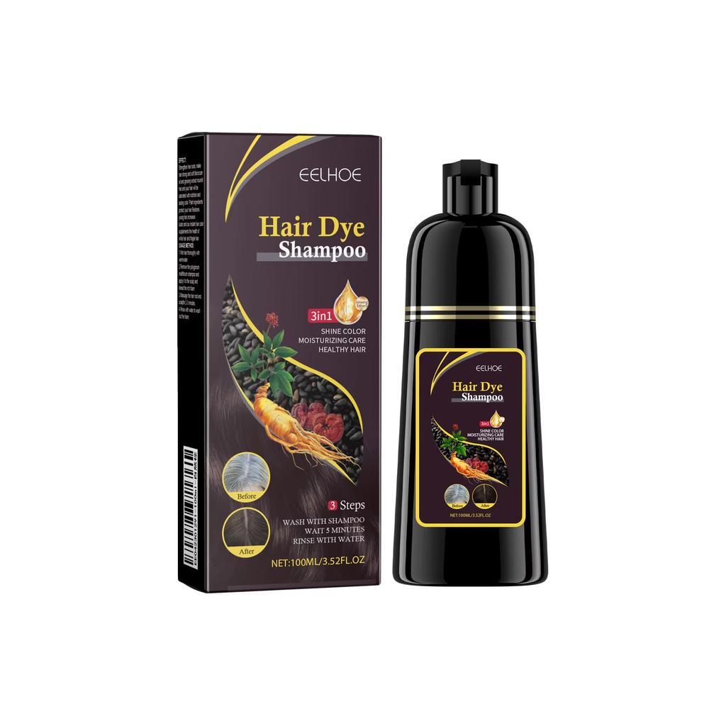 EELHOE Black Hair Dye Shampoo 3 в 1 Growth Clean Hair Darkening Deep Nourishing Black Hair Dye Shampoo Natural Organic Herbal
