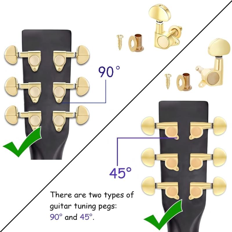 6 шт. Металлические колки для настройки гитары, машинные головки, колки для настройки струн, замена, колки для настройки струн гитары, гитарные аксессуары