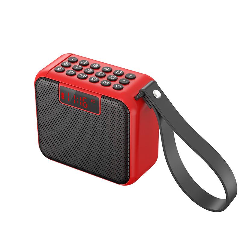 Mini Pocket Bluetooth Speaker LED Display FM Radio Lossless Internal External Recording Wireless Music Box Soundbar Timed off