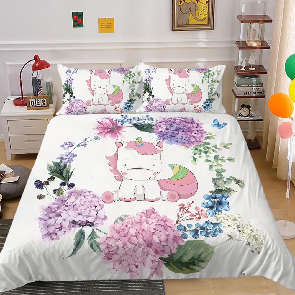 2023 Новый стильный комплект одеяла с подушкой для постельного белья, уникальный дизайн, домашний текстиль, пододеяльник с принтом единорога, комплект для девочек, один пододеяльник