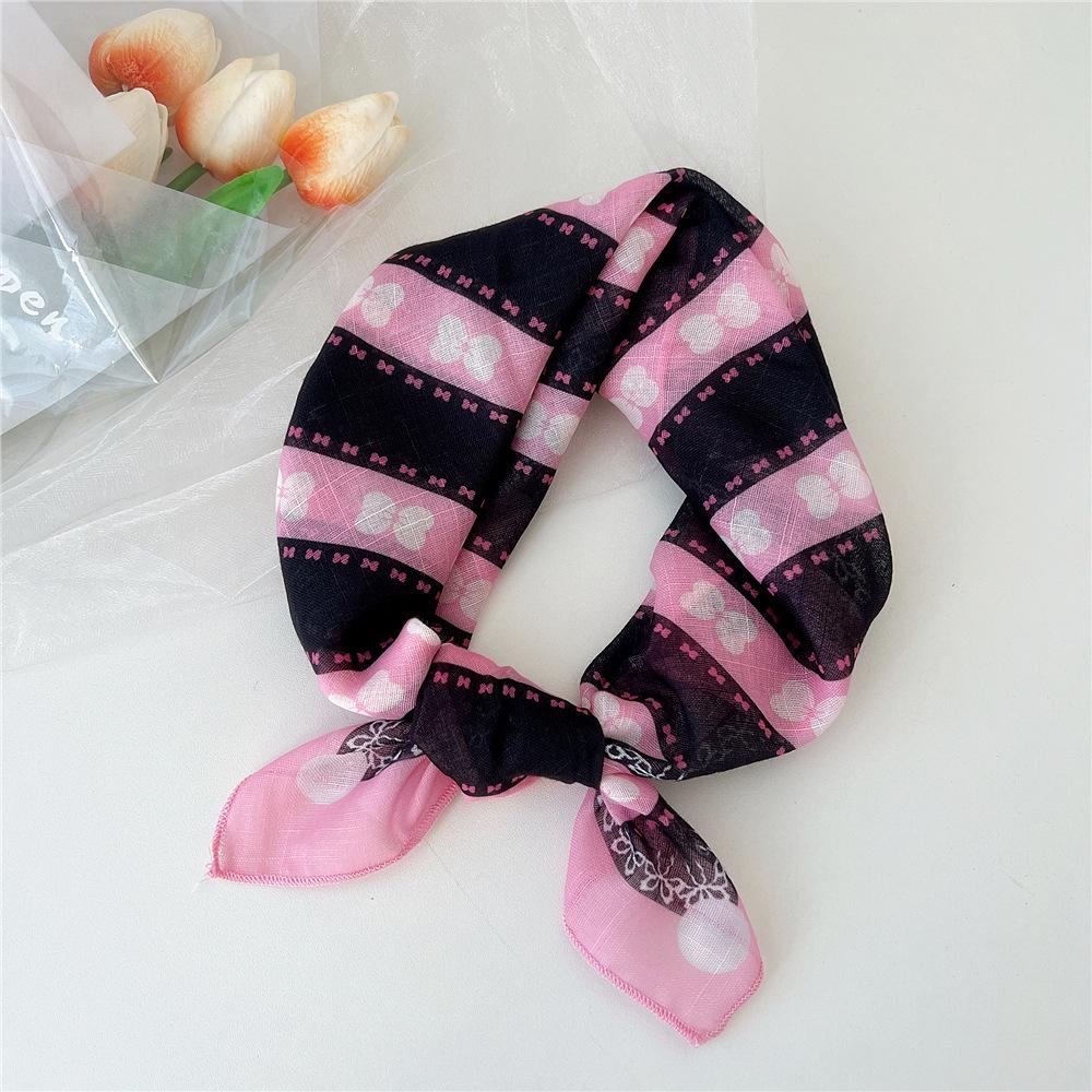 Маленький квадратный шарф из хлопка и льна, шелковый шарф, женский, весна и осень, новый стиль, художественный и универсальный, модный, темпераментный шарф-повязка на голову