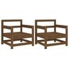 VidaXL Chaises de Jardin 2 pcs, Sièges avec Accoudoir, Fauteuils avec Dossier, Meuble de Terrasse Patio Extérieur, Marron 825495