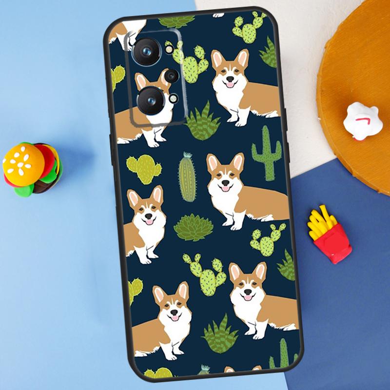 Cartoon Corgi Dog For Realme C55 C67 C61 C75 C53 C51 C21Y C25S GT 6 6T 5 GT7 Pro 10 11 12 13 14 Pro Plus Case