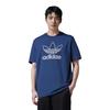 adidas Футболка Originals Adicolor Trefoil Tee Outline, удобная, приятная для кожи, универсальная, с круглым вырезом и коротким рукавом, мужские топы, темно-синего цвета JP1089
