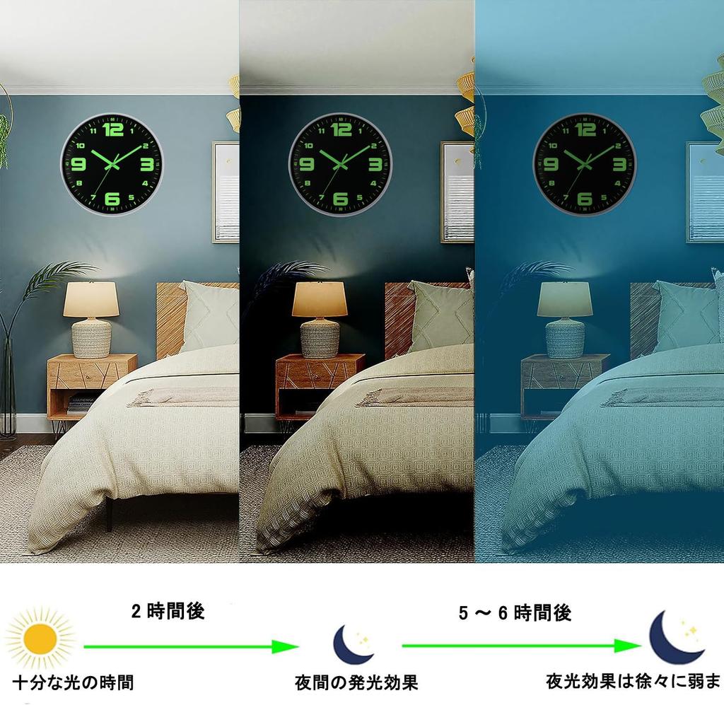 Wall Clock 3D Luminous Wooden Silent 30cm
