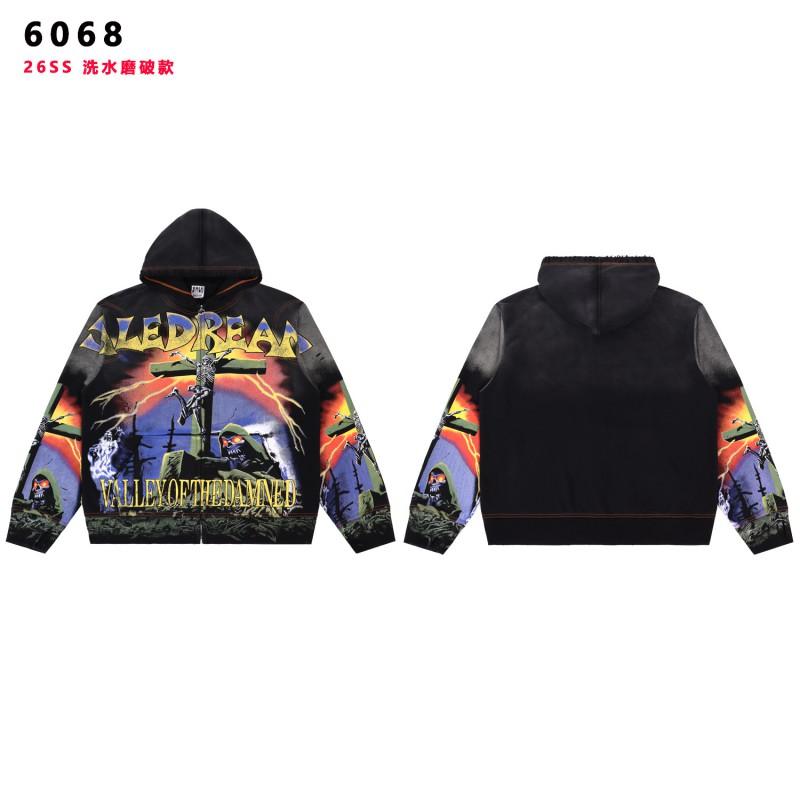 Мужская винтажная хлопковая толстовка с капюшоном Streetwear с графическим принтом Пуловер Свитшот Осень 2025