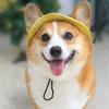 Corgi Sun Hat Pet Cap with Ear Holes Dog Sun Cap with Adjustable Neck Strap for Small And Medium Sized Pets Outdoor Sun Protection