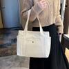 Women Canvas Shoulder Bags College Girl Books Handbag Cotton Cloth Fabric Commuting Zipper Purse Big Tote Ladies Shopping Bag