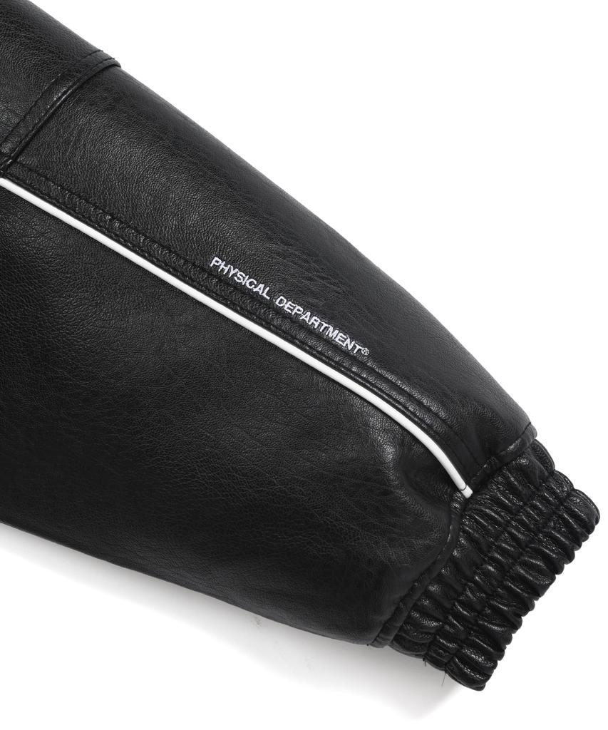 Phyps Motorcycle Motorcycle Piping Leather Jacket Black