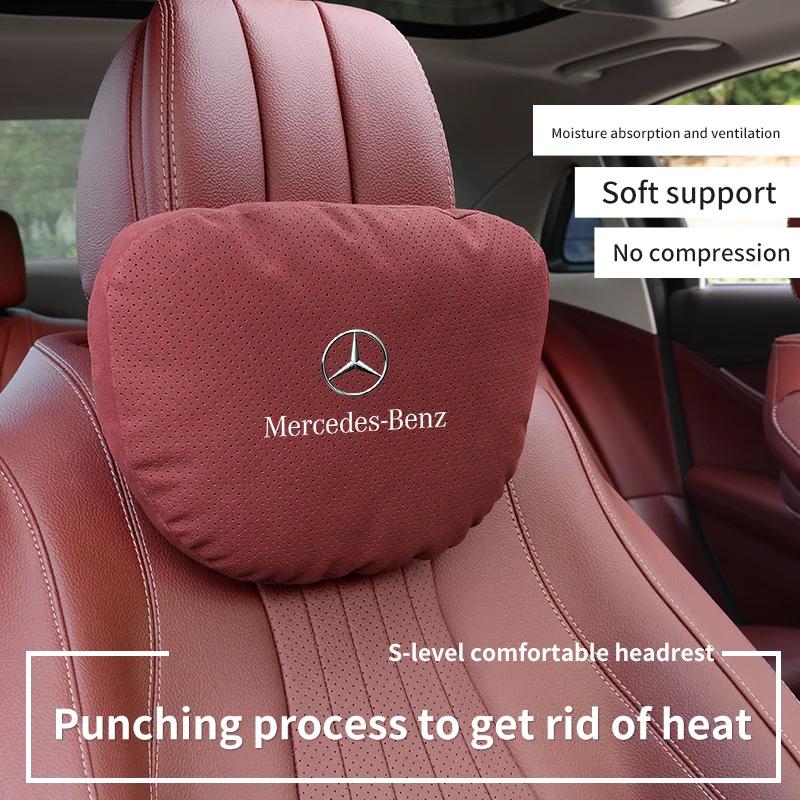 For Mercedes Benz C-Class E-Class S-Class GLA GLC GLE R-Class A45 Slk Car Headrest Neck Support Seat Lumbar Cushion Neck Pillow