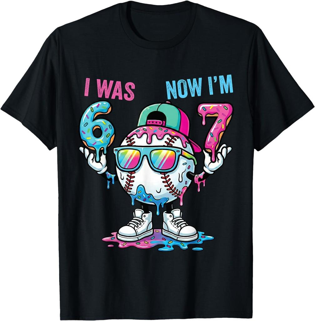 I was 6 Now I'm 7 Baseball 7th Birthday 67 T-Shirt