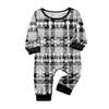 Christmas Print Cute Family Set Pajamas Round Neck Long Sleeve Tops Pants Baby Onesies Home Clothes Christmas Party Family Set