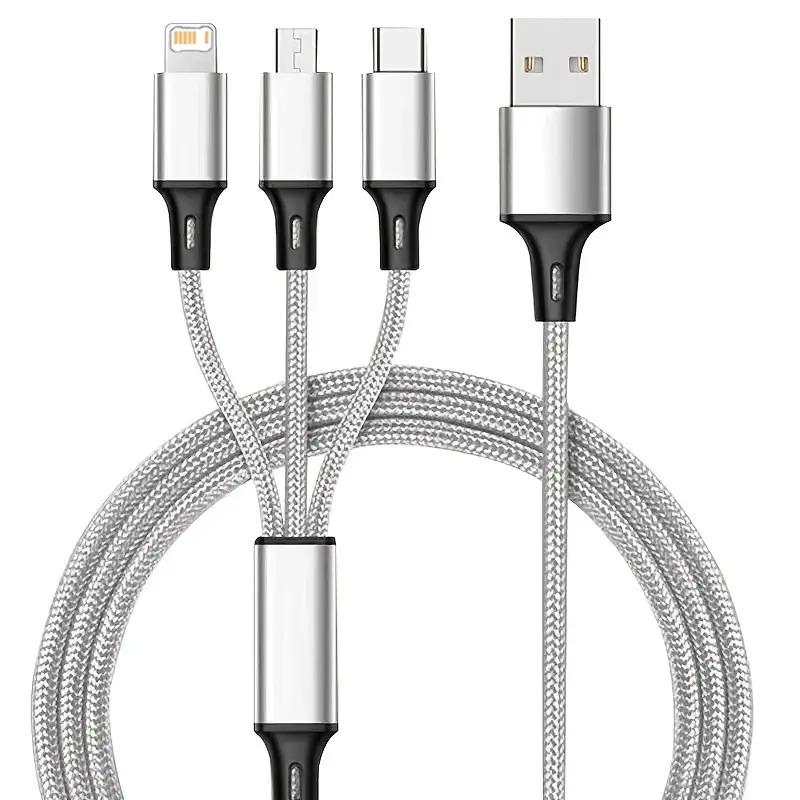 3 в 1 Micro USB Type C кабель для быстрой зарядки, многопортовый микрокабель для быстрой зарядки iPhone 16 15 14 XS Xiaomi Samsung USB C кабель