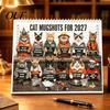 Funny Cat Monthly Planner 2027 Wall Calendar for Home Office, Large Print with 12 Unique Cute Photos, Thick Paper Hanging Decor Daily Organization