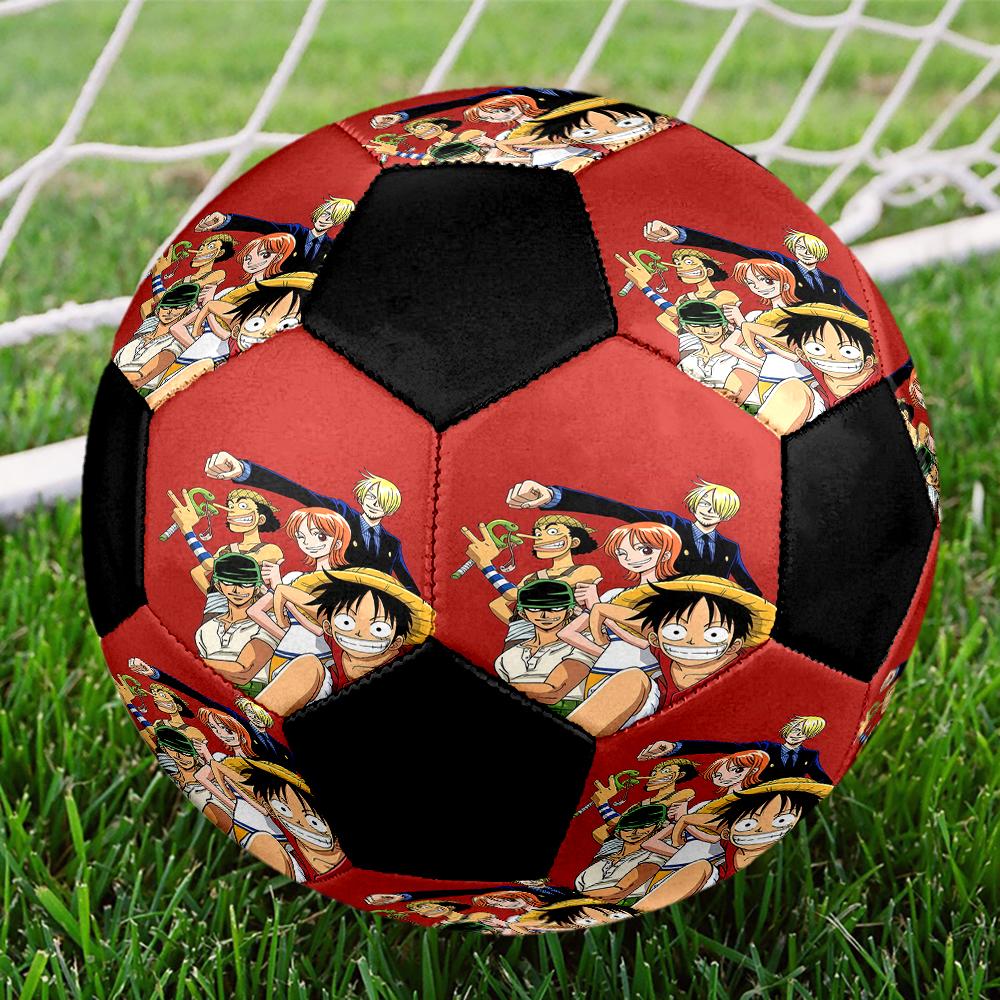 1pc ONE PIECE Luffy Football Soccer Ball Size 5 Indoor Soccer Ball Fashion Colorful Backyard Game -Great For Sports Fans Gift HE28