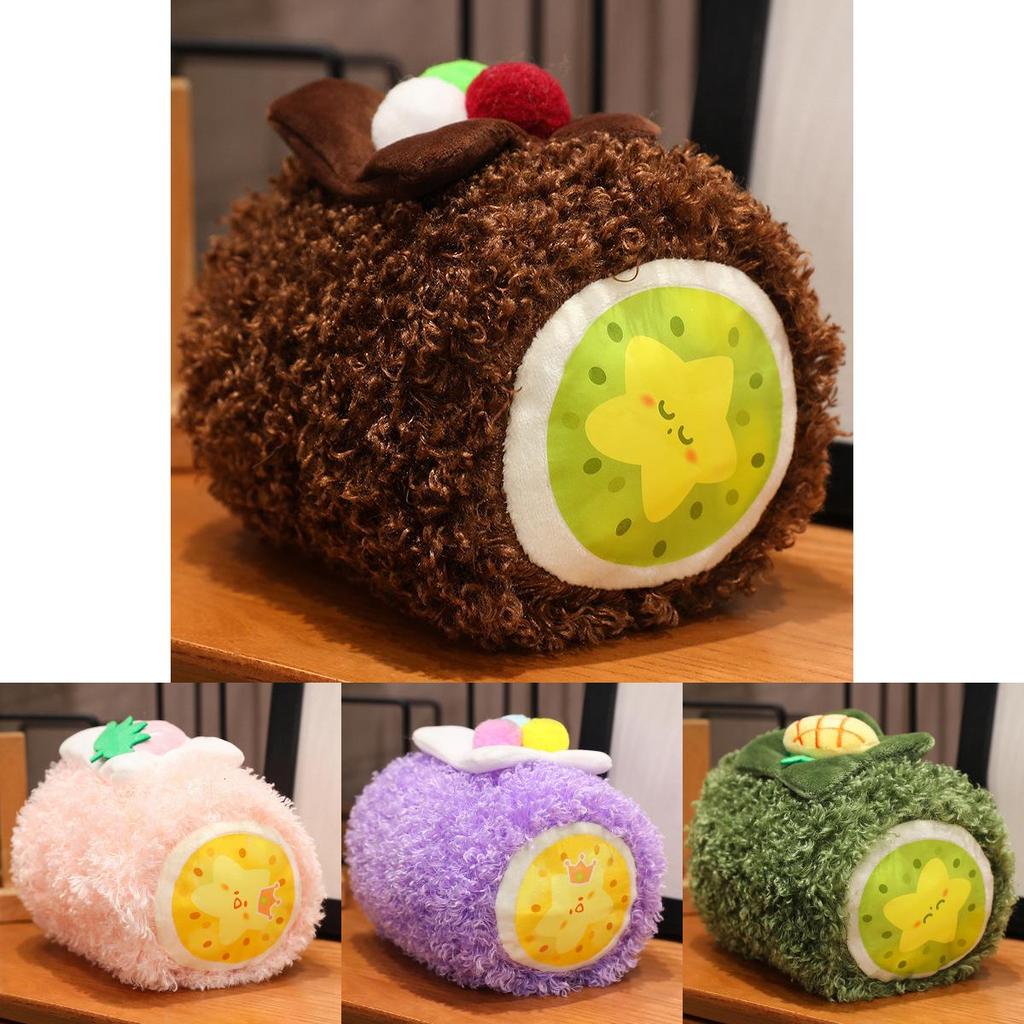 Очаровательная мягкая плюшевая игрушка в виде шоколадного хлеба, макарон, швейцарского рулета, набитое животное, подарок на день рождения