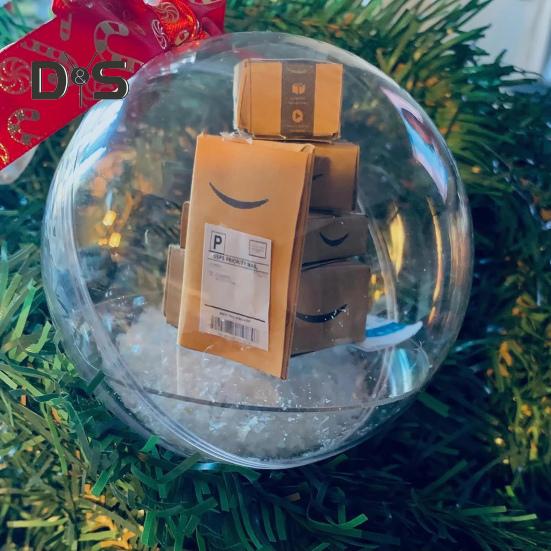 Забавные мини-упаковки, украшение, рождественский прозрачный шар, подвеска, рождественская елка, подвесная экспресс-коробка, украшение, подарочная коробка