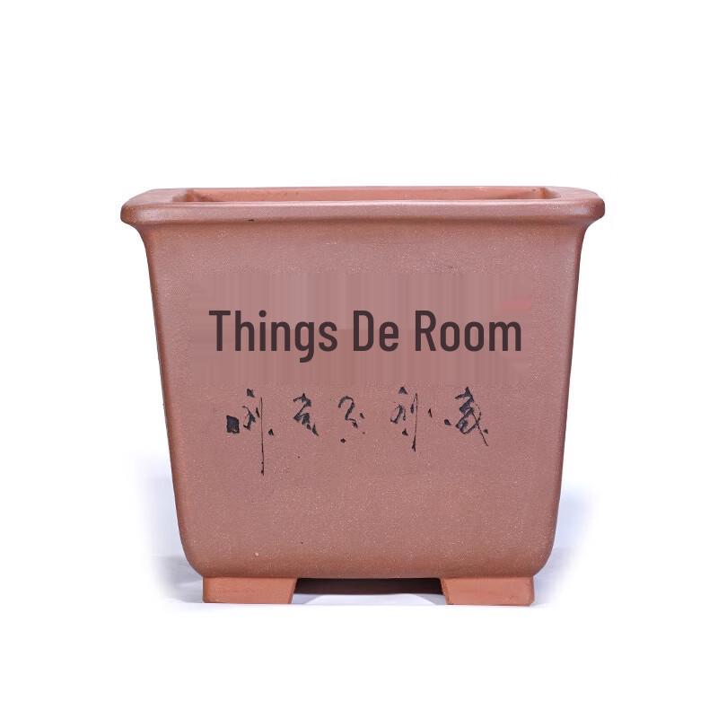 Square Purple Clay Bonsai Pot
