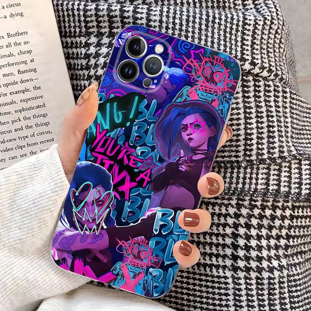 Чехол для телефона Arcane J-Jinx-Vi для IPhone 16 15 14 13 12 Mini 11 Pro XS Max X XR SE 6 7 8 Plus Мягкий силиконовый чехол