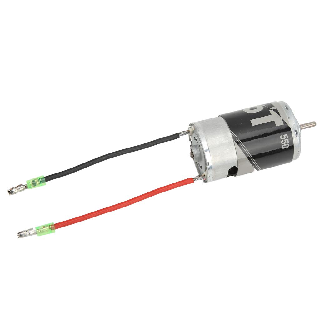 550 Brush Motor 20000 RPM Large Torsion Two Way Bearing Silver 15T Brush Motor for 1/10 Climbing Car
