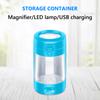 LED Lights Storage Container USB Rechargeable 50ml  Stash Jar Moisture-proof Sealed Can with Magnifying Lid Fathers Day Gift