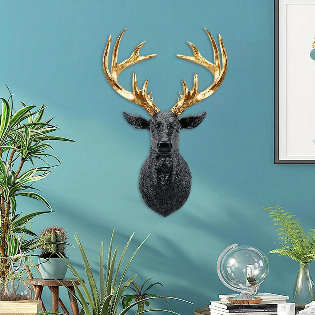 Настенная скульптура из смолы «Голова оленя», коллекционная, ремесленная работа, декор с изображением оленя