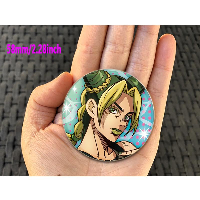 32/44/58 мм JoJo's Bizarre Adventure Значок для рюкзаков Круглые пластиковые эмалированные значки и броши Креативный значок в виде мультяшной фигурки Подарки