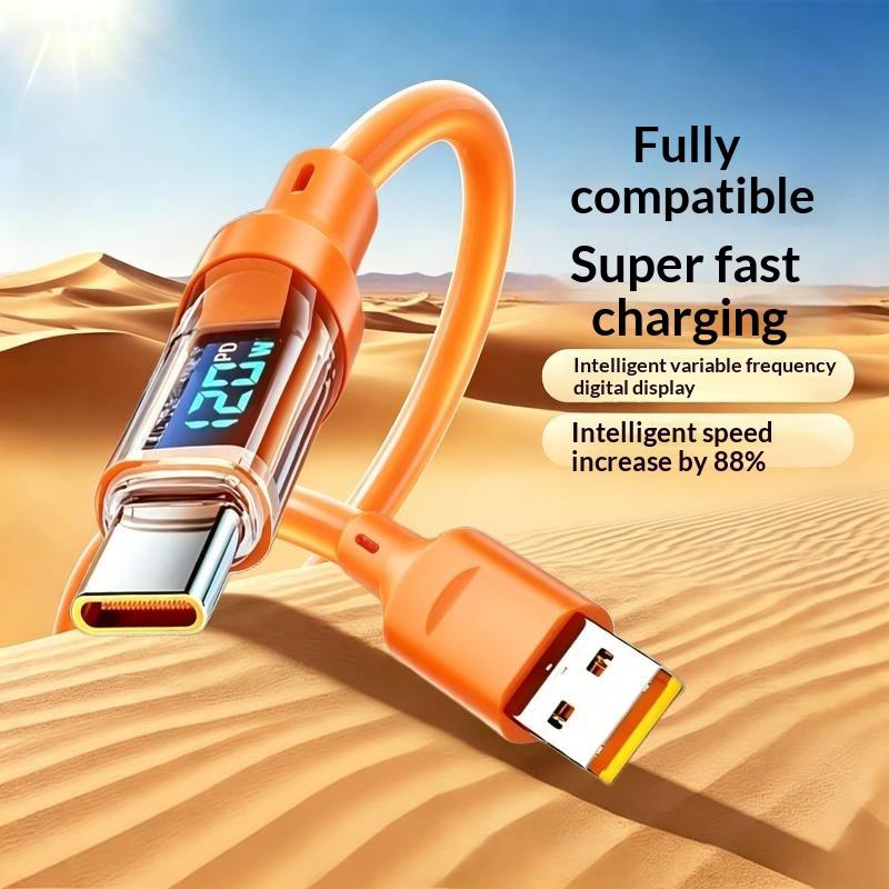 120W PD Super Fast Charging Type C to C Cable 2 in 1 Data Transfer Charge Cord for  15   Home Office Use
