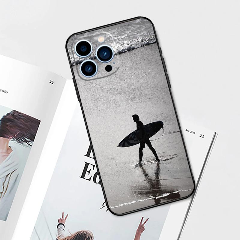 Чехол для iPhone 17 Pro Max 17 Air 11 14 15 16 Pro Max 12 13 mini 16 Plus 16e с изображением серфера, жестом "Hang Loose" и "Shaka"