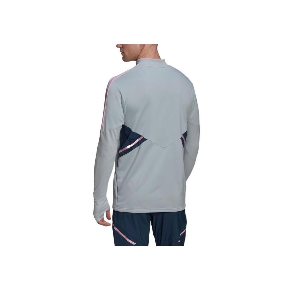 adidas FW22 Arsenal Football Training Series Логотип Буквенный Принт Полосатый Повседневный Джерси с Длинным Рукавом Мужской джерси Серебристый HA5290