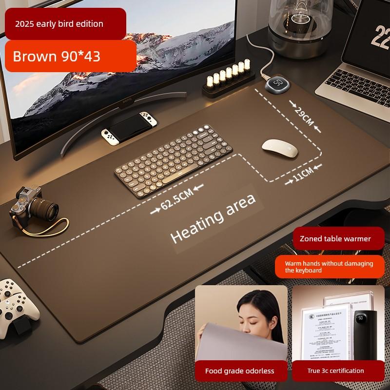 Zoned Heating Desk Pad for Women's Office Workstations, Large Electric Heating Pad with Right Switch for Winter, Suitable for Keyboard and Mouse