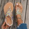 Fashion Women Sandals Clip Toe Bohemian Sandals Women Comfortable Flat Heels Soft Summer Beach Shoes Woman Plus Size Outdoor Sandals