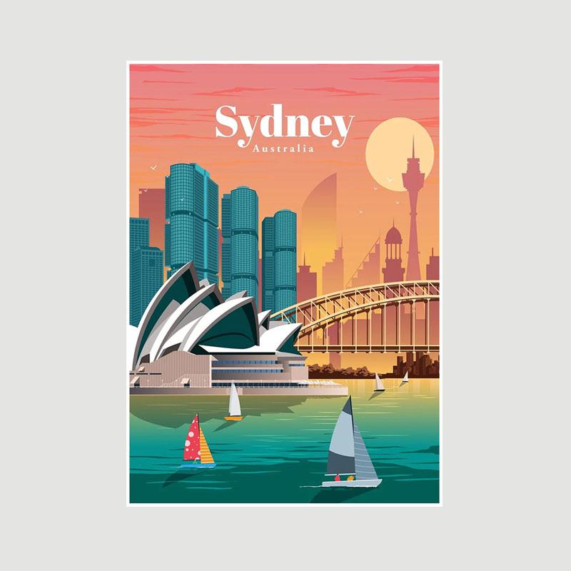 White Paper Cartoon City Landscape Poster Mural London Paris Travel Cities Prints Bedroom Decoration Painting Funny Abstract Wall Art Decor