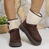 Fashion 2025 New Women Ankle Boots Comfortable Large Size Shoes Women Thick Sole Warm Casual Snow Boots Fashion Round Toe Buckle Shoes