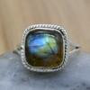 Женское кольцо из стерлингового серебра 925 пробы с лабрадором, кольцо ручной работы с драгоценным камнем