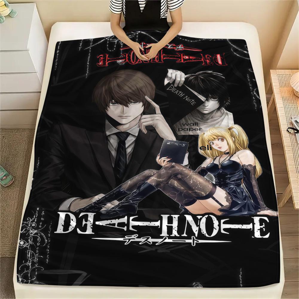 1Pc Death Note Print Flannel Blanket High Quality Warm Comfortable Cover for All Seasons Perfect for Gifts Home Decor