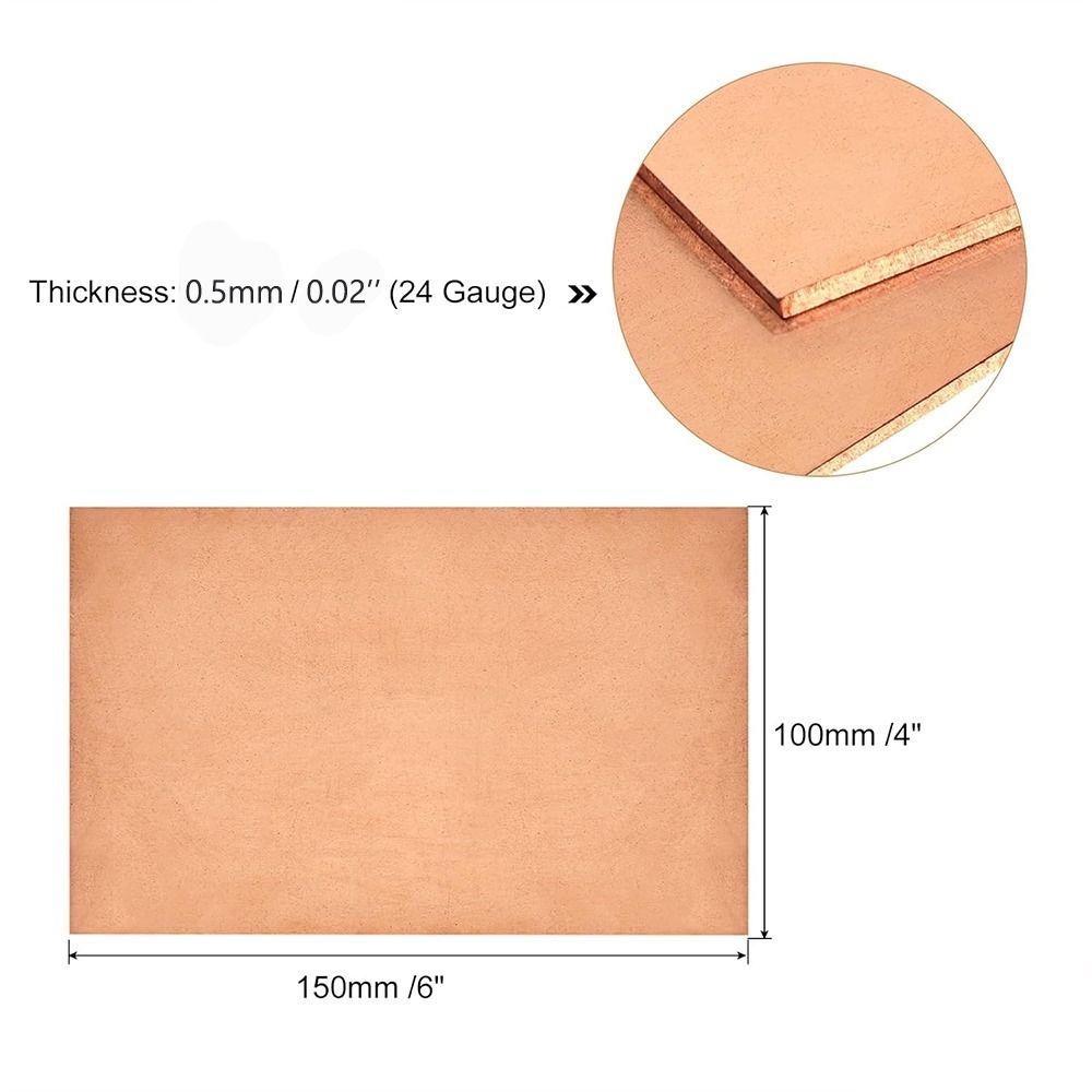 Rectangle Metal Plate 100*150mm Pure Copper Sheet  Crafts, Electrical Repairs, Industry