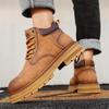 Мужские ботильоны из натуральной кожи, короткие ботинки в стиле ретро, ботинки в стиле рабочей одежды, повседневная обувь