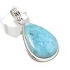 Larimar Gemstone 925 Sterling Silver Jewelry Pendant 1.85"