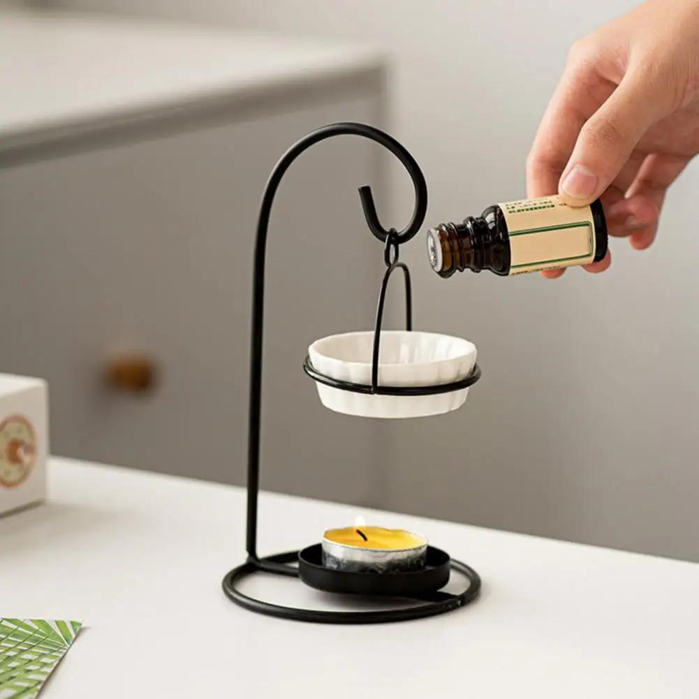Керамическая аромалампа для эфирных масел Diffuser Oil Burner с железным подсвечником для чайной свечи Ароматический диффузор для эфирных масел