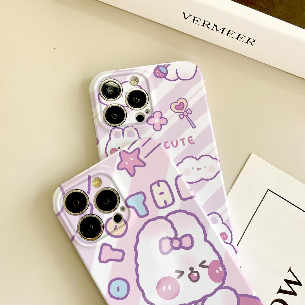 Универсальный чехол для телефона с пленкой и мультяшным модным дизайном, твердый чехол с полным покрытием, защитный чехол для камеры для iPhone, Samsung, Xiaomi, Poco, Redmi, Huawei, Honor